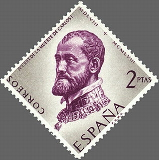 z vendido ESPAÑA 1958 1230 Sello Nuevo Cent. Muerte Carlos I España V Alemania 2pts Espana Spain Espagne Spagna Spanje Spanien 